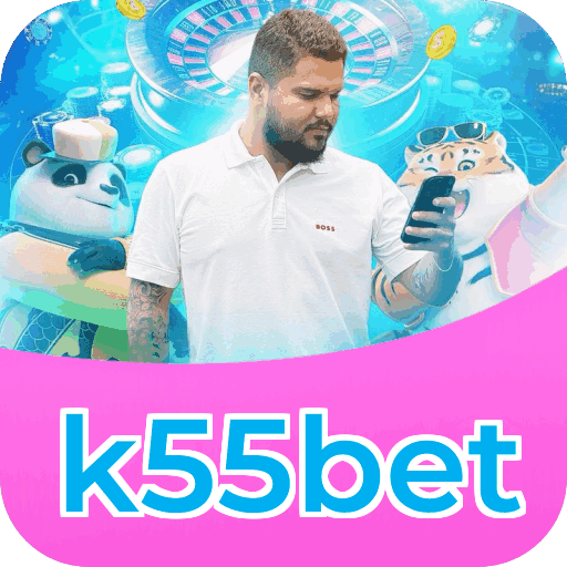 Catálogo slots k55bet mostrando top jogos Gates Olympus Sweet Bonanza Fortune Tiger Big Bass volatilidade RTP